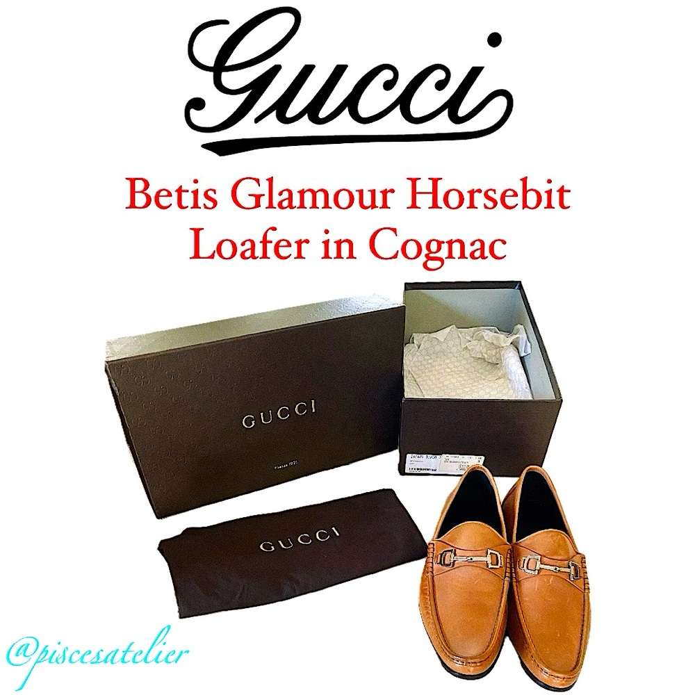 Gucci Betis Glamour Cuir Cognac Leather Horsebit Loafer 247489 BLM00 2535, 8.5 - Picture 9 of 16